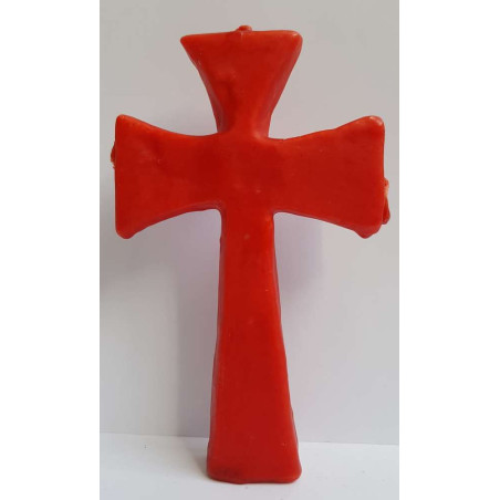 Rote Wishing Cross Kerze 3 Dochte. 15,5cm