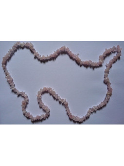 Rosenquarz Mineralien-Chip Halskette 90cm