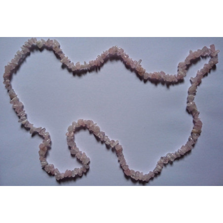 Rosenquarz Mineralien-Chip Halskette 90cm