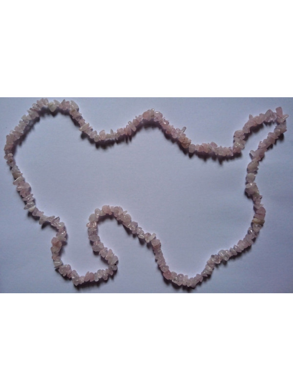 Rosenquarz Mineralien-Chip Halskette 90cm