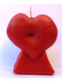 Rote Herz Kerze Figur 9x9cm