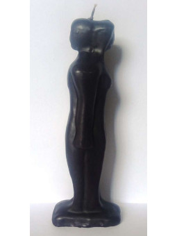 Mann-Frau-Trennung-Paar-Kerze Schwarz. 18 cm