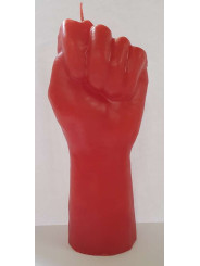 Große rote Faust-Kerze. 18 Zentimeter