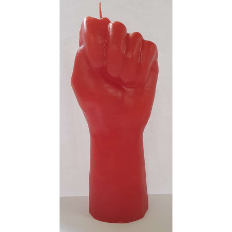 Große rote Faust-Kerze. 18 Zentimeter