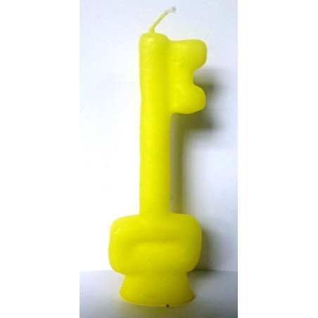 Gelbe Schlüsselkerze. 15 Zentimeter