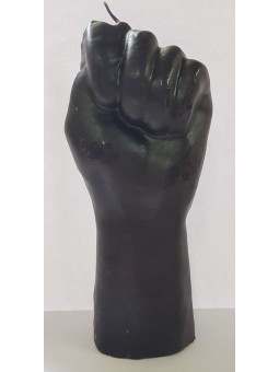 Große schwarze Faust-Kerze. 18 Zentimeter