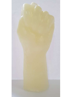 Große weiße Faust-Kerze. 18 Zentimeter