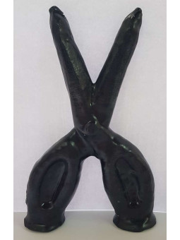 Große schwarze Scherenkerze. 18 Zentimeter