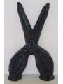 Große schwarze Scherenkerze. 18 Zentimeter
