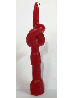 Rote Knotenkerze 20 Zentimeter