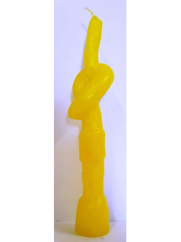 Gelbe Knotenkerze 20 Zentimeter