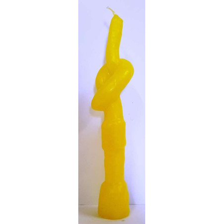 Gelbe Knotenkerze 20 Zentimeter