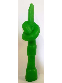 Grüne Knotenkerze 20 Zentimeter