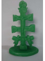 Grüne Caravaca Kreuz Kerze. 17 Zentimeter