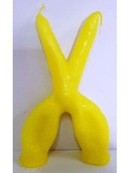 Große gelbe Schere Kerze. 18 Zentimeter