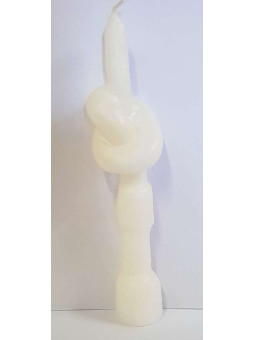 Weiße Knotenkerze 20 Zentimeter