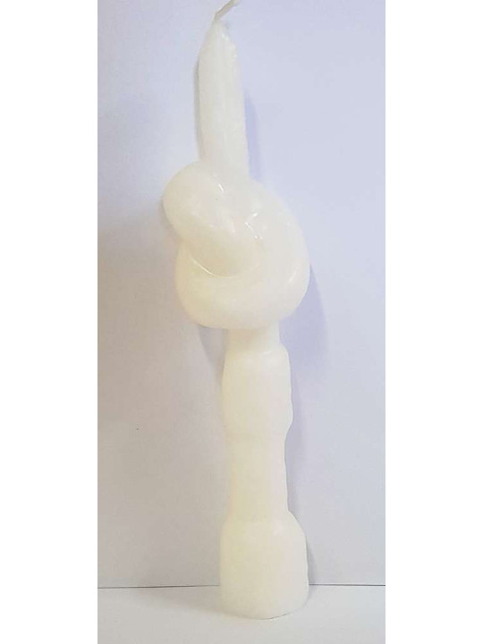 Weiße Knotenkerze 20 Zentimeter