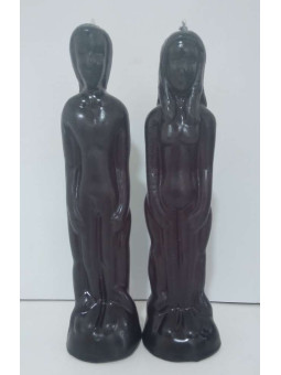 Große Kerzen Mann und Frau 19 cm. Schwarz