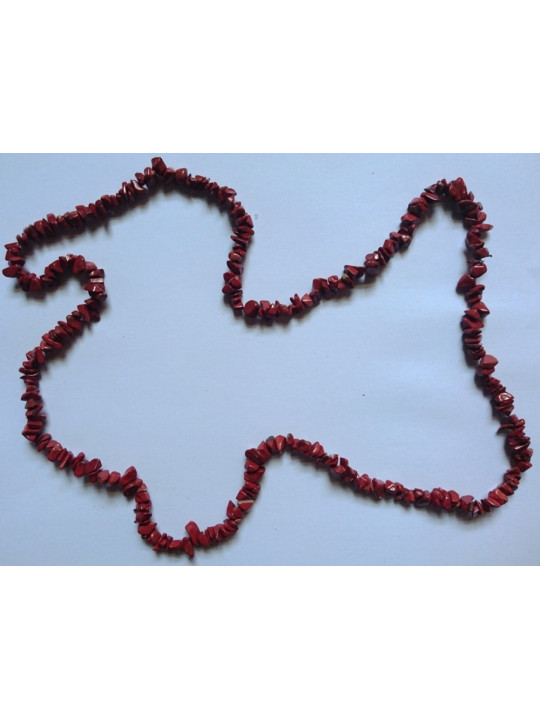 Rote Jaspis Mineralien-Chip Halskette 90cm