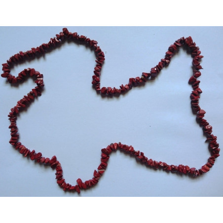 Rote Jaspis Mineralien-Chip Halskette 90cm