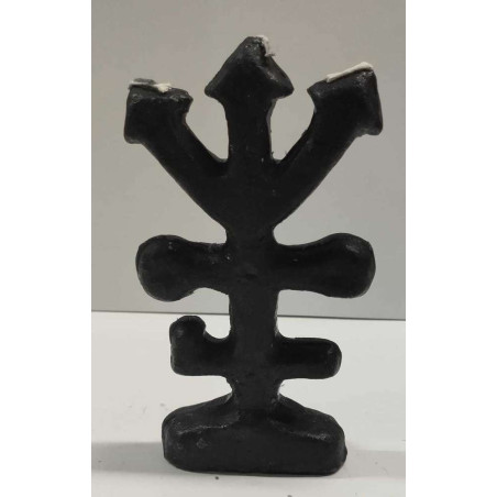 Schwarze Exu-Kreuz-Kerzenfigur