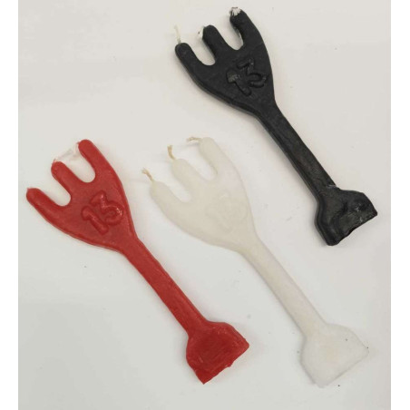 Handgemachte Dreizack Kerze Figur Dreizack Exú Weiß