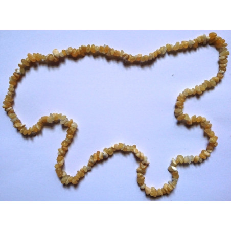 Gelbe Calcit Mineralien-Chip Halskette 90cm