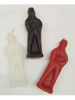 Artisan Figur Kerze Exú Tranca Rúas Schwarz Weiß