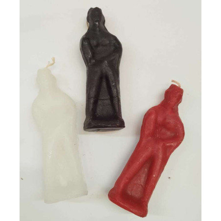 Artisan Figur Kerze Exú Tranca Rúas Schwarz Weiß