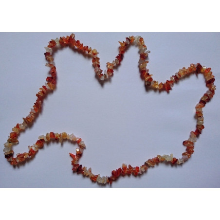 Carneola Mineralien-Chip Halskette 90cm