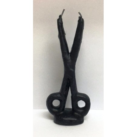 Schwarze Schere Kerze. 16 Zentimeter