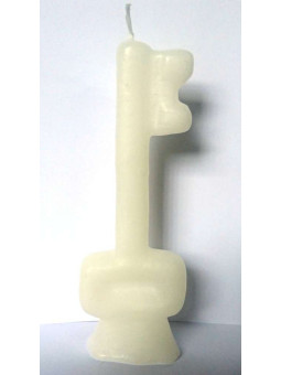 Weiße Schlüsselkerze. 15 Zentimeter