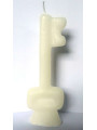 Weiße Schlüsselkerze. 15 Zentimeter