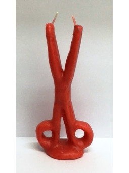 Rote Schere Kerze. 16 Zentimeter