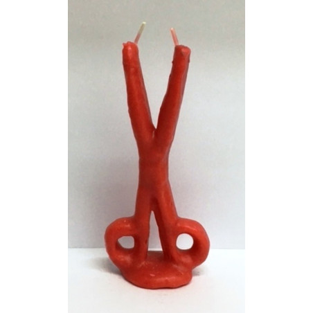 Rote Schere Kerze. 16 Zentimeter