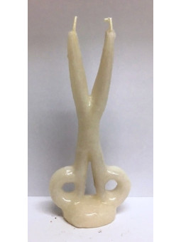 Weiße Scherenkerze. 16 Zentimeter.