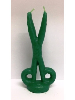 Grüne Schere Kerze. 16 Zentimeter