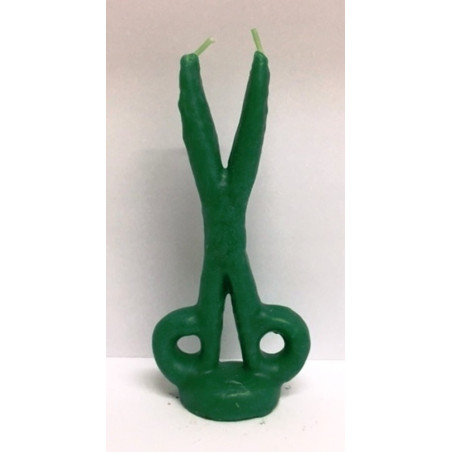 Grüne Schere Kerze. 16 Zentimeter