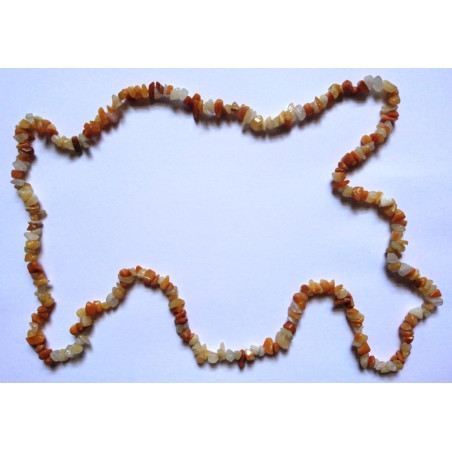 Gelbe Jaspis Mineralien-Chip Halskette 90cm