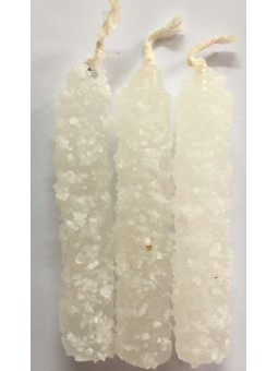 Kleine weiße Salzkerze 11cm.