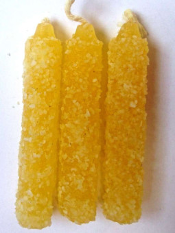 Gelbe Salzkerze klein 11cm