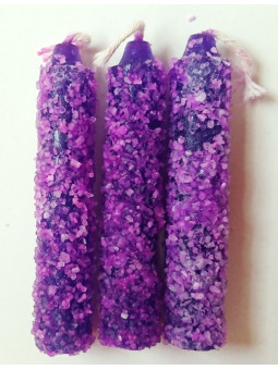 Lila Salz Kerze Klein 11cm