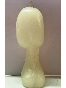 Weiße Penis-Vagina Kerze 18cm