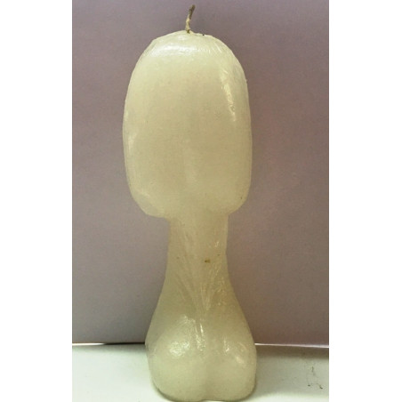 Weiße Penis-Vagina Kerze 18cm