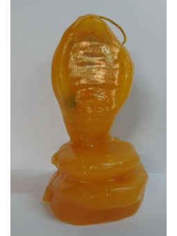 Gelbe Kobra. 15 cm hoch x 8 cm Basis