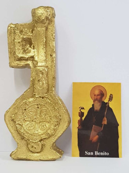 Goldener Schlüssel Heiliger Benedikt, 15cm