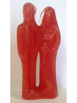 Hochzeitskerze Rot Mann-Frau 17cm