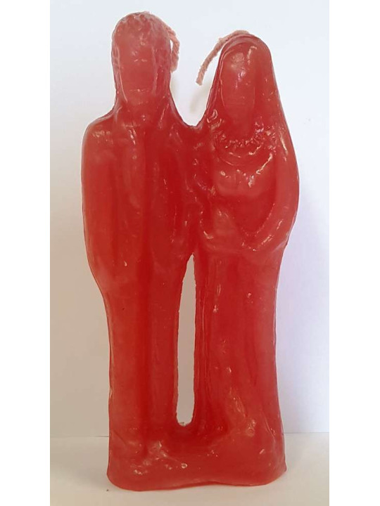 Hochzeitskerze Rot Mann-Frau 17cm