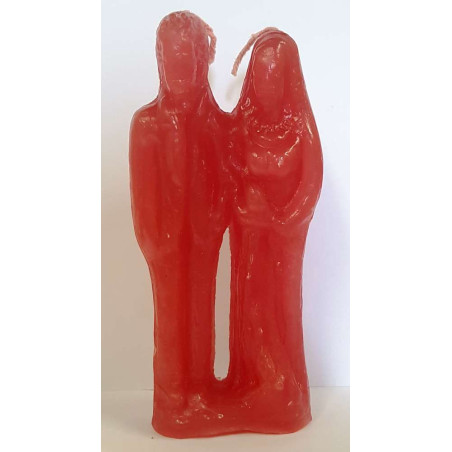 Hochzeitskerze Rot Mann-Frau 17cm