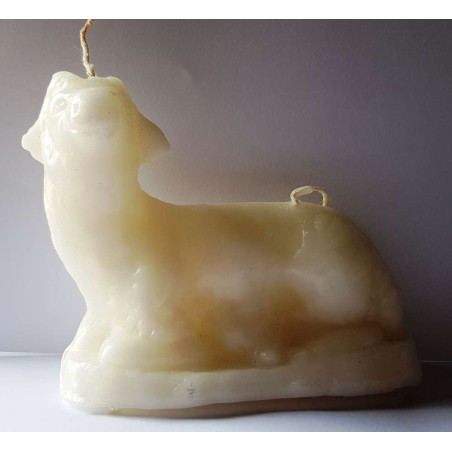 Wachsfigur Weißes Lamm, dominante zähmende Familie